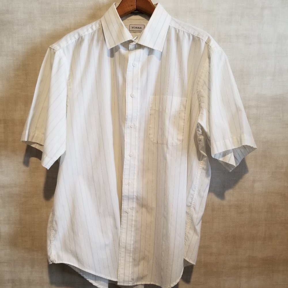 YORK MENS SHORT SLEEVE BUTTON FRONT SHIRT